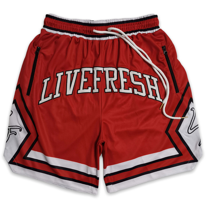 LIVEFRESH Retro Shorts - Red